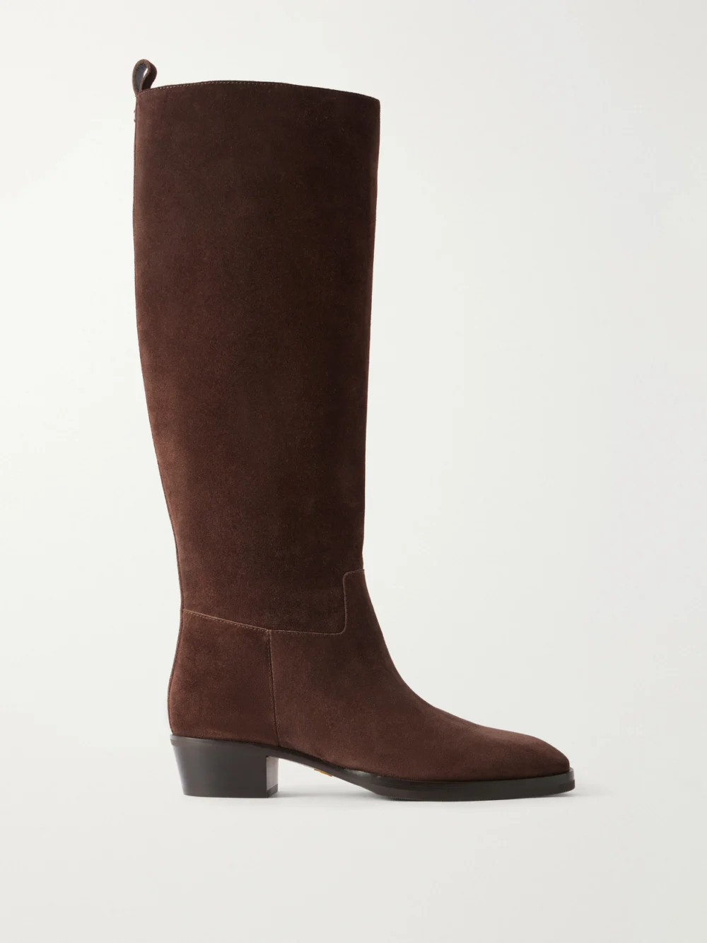 Jimmy Choo Mave Paneled Suede Knee Boots in chocolate