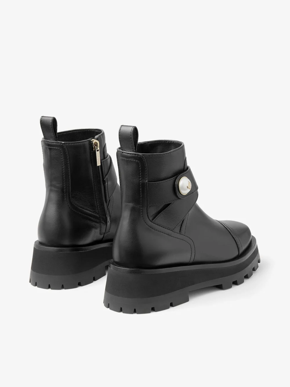 Jimmy Choo Meena Flat Black Leather Boots, another view