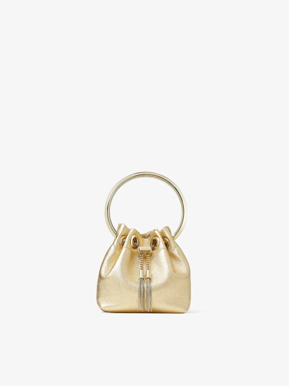 Jimmy Choo Micro Bon Bon Gold Metallic Nappa Mini Bag in silver
