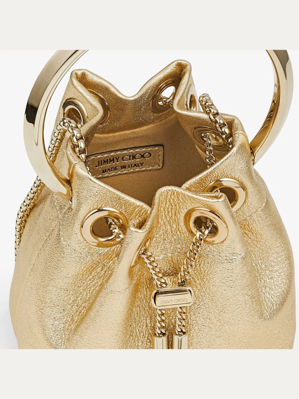 Jimmy Choo Micro Bon Bon Gold Metallic Nappa Mini Bag, another view