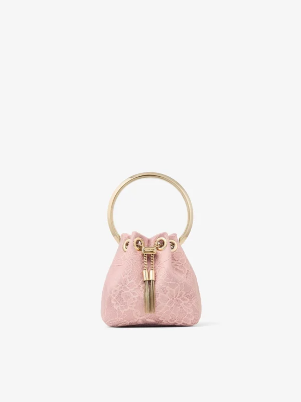 Jimmy Choo Micro Bon Bon Rose Satin and Jimmy Choo Lace Mini Bucket Bag
