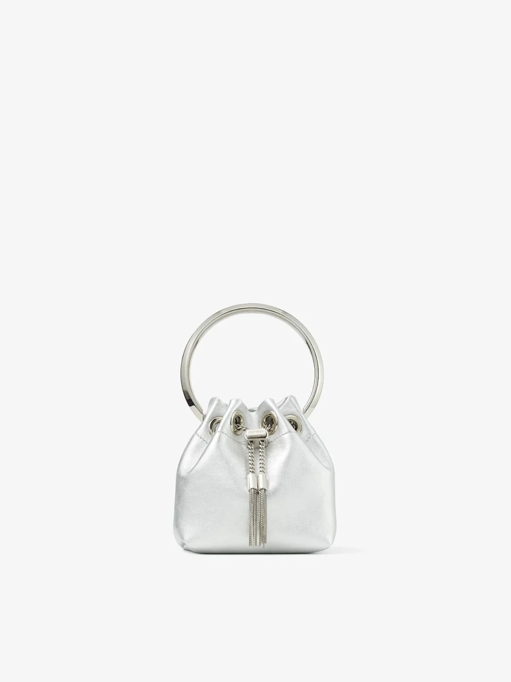 Jimmy Choo Micro Bon Bon Silver Metallic Nappa Mini Bag in silver