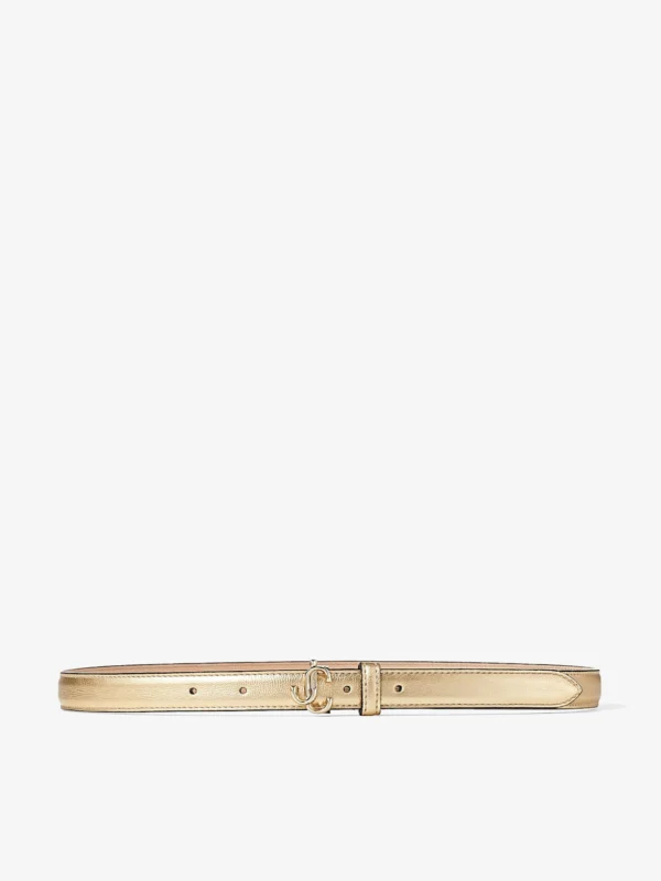 Jimmy Choo Mini Helina Gold Metallic Nappa Leather Mini Belt