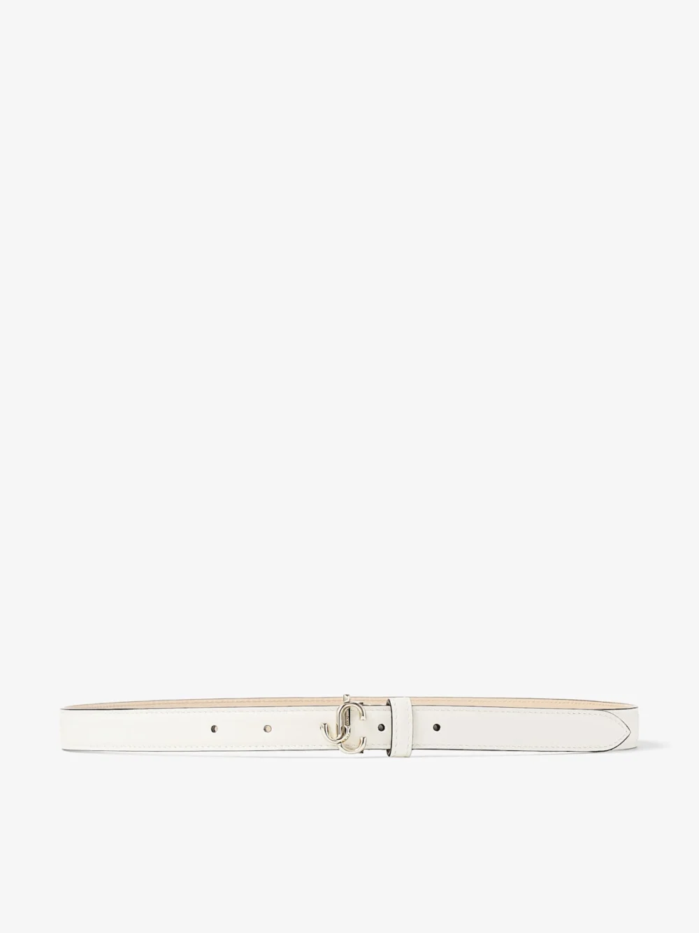 Jimmy Choo Mini Helina Latte Smooth Leather Mini Belt in latte