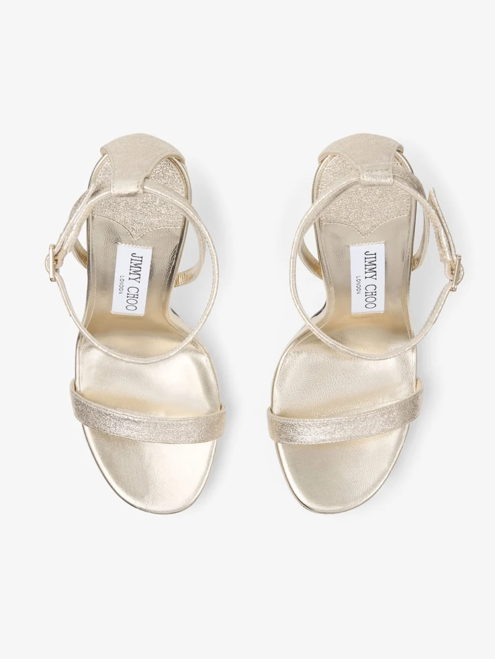 Jimmy Choo Moza Platform 120 Platinum Brilliance Fabric Sandals, another view