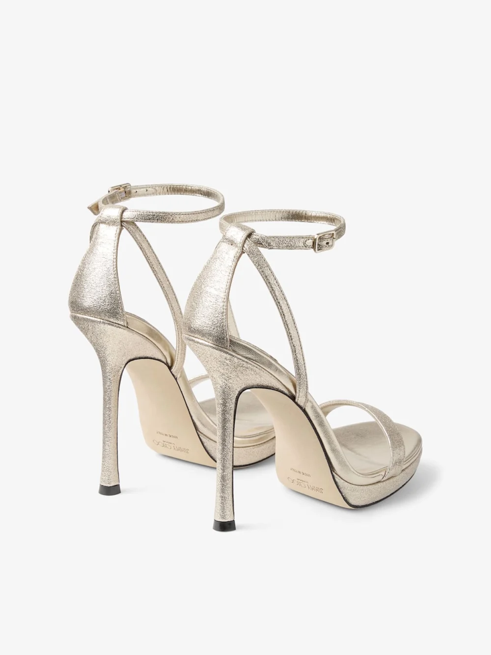 Jimmy Choo Moza Platform 120 Platinum Brilliance Fabric Sandals, another view