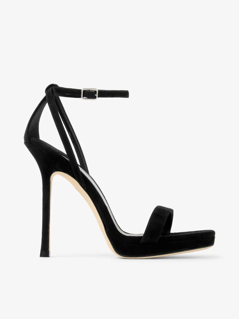 Jimmy Choo Moza Platform120 Black Suede Sandals