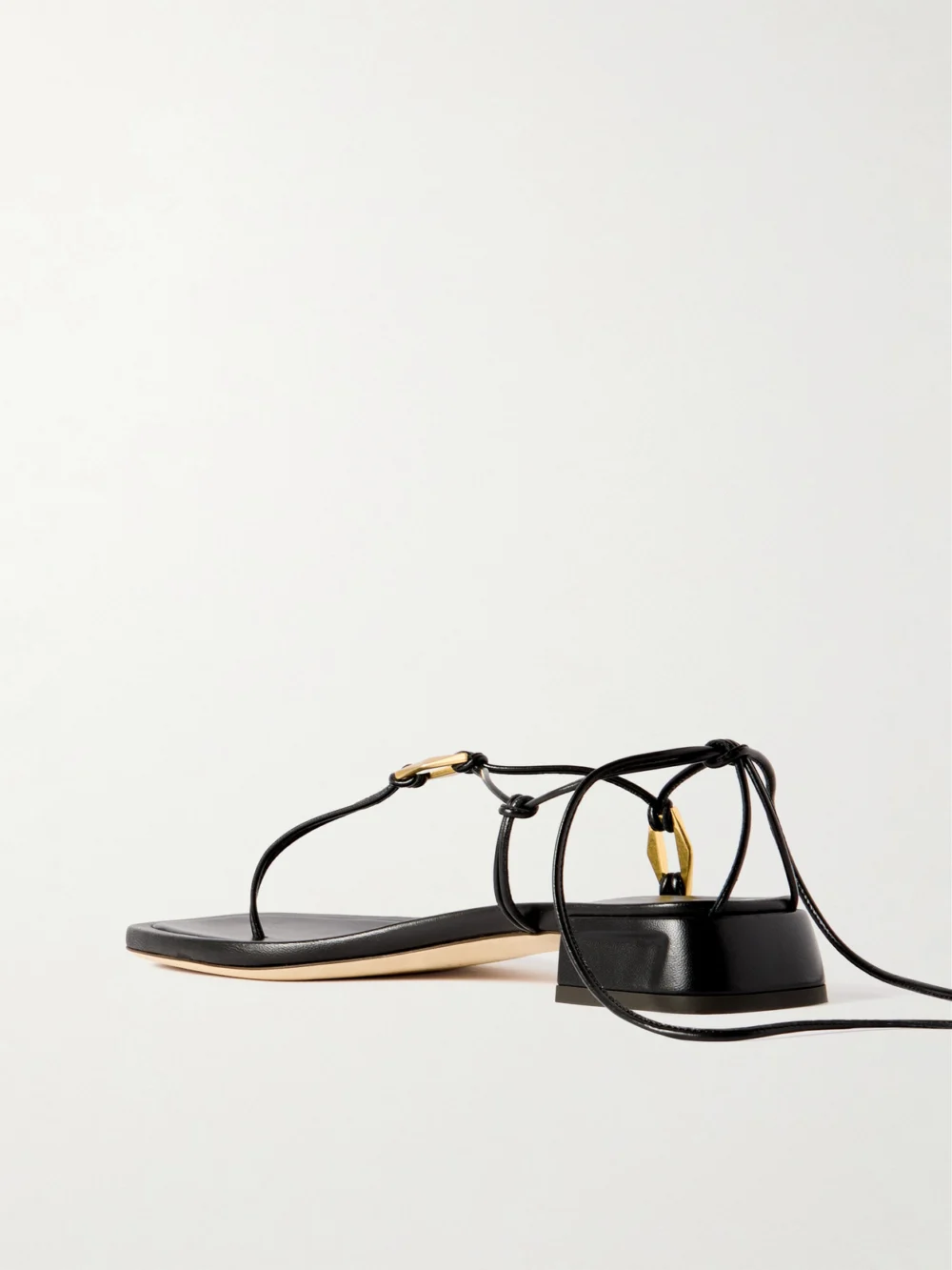 Back view of the Jimmy Choo Onyxia Embellished Leather Sandals