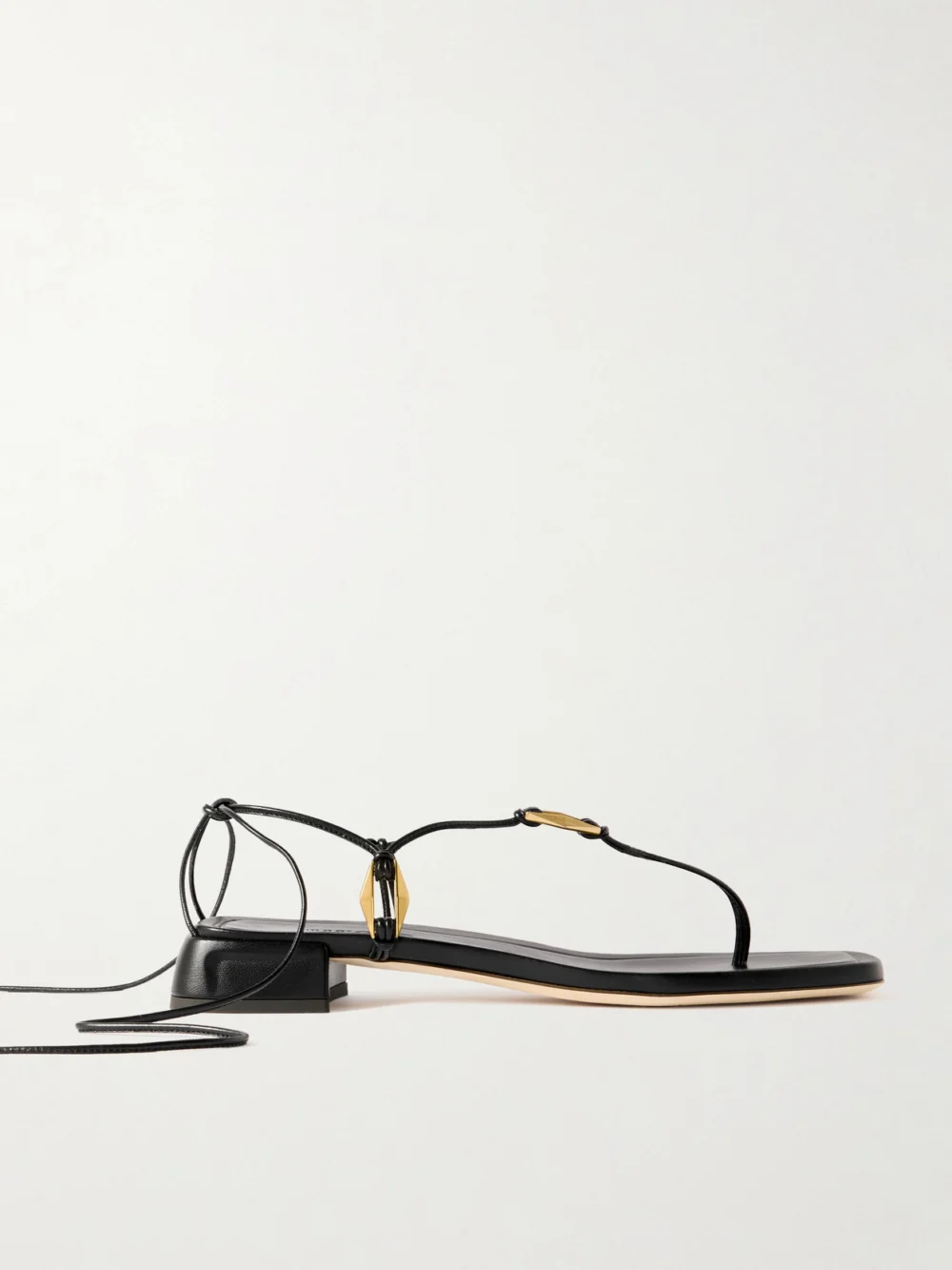 Jimmy Choo Onyxia Embellished Leather Sandals in black