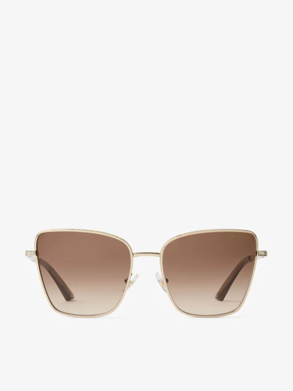 Jimmy Choo Orli Pale Gold Square Sunglasses