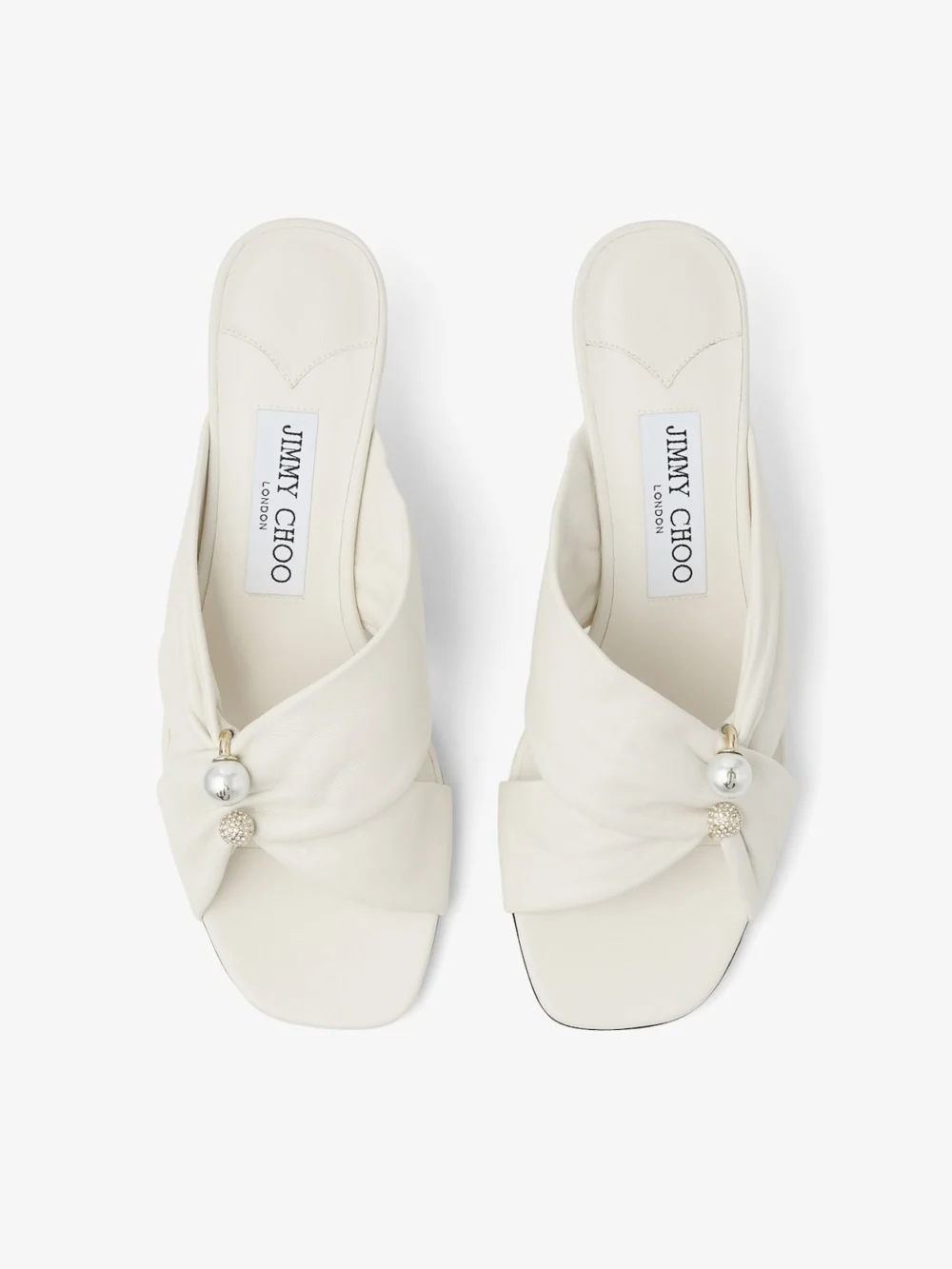 Jimmy Choo Rafi 45 Latte Soft Glove Leather Sandals, another view