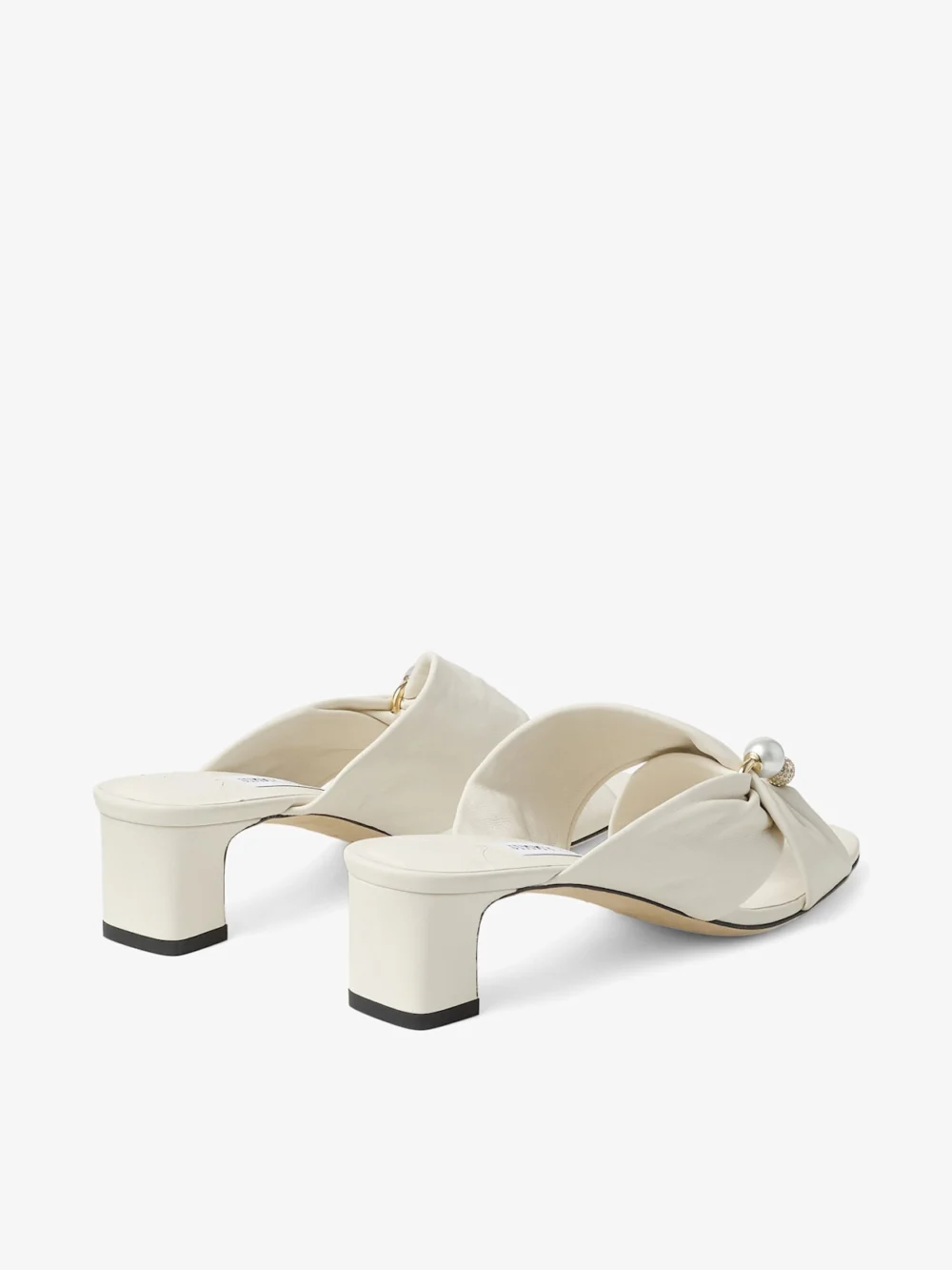 Jimmy Choo Rafi 45 Latte Soft Glove Leather Sandals, another view