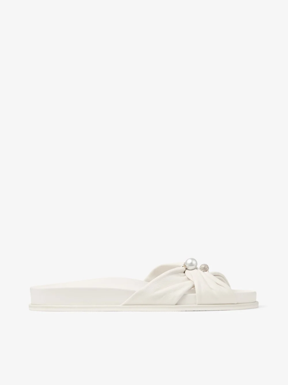 Jimmy Choo Rafi Flat Latte Soft Glove Leather Flat Sandals in neutral
