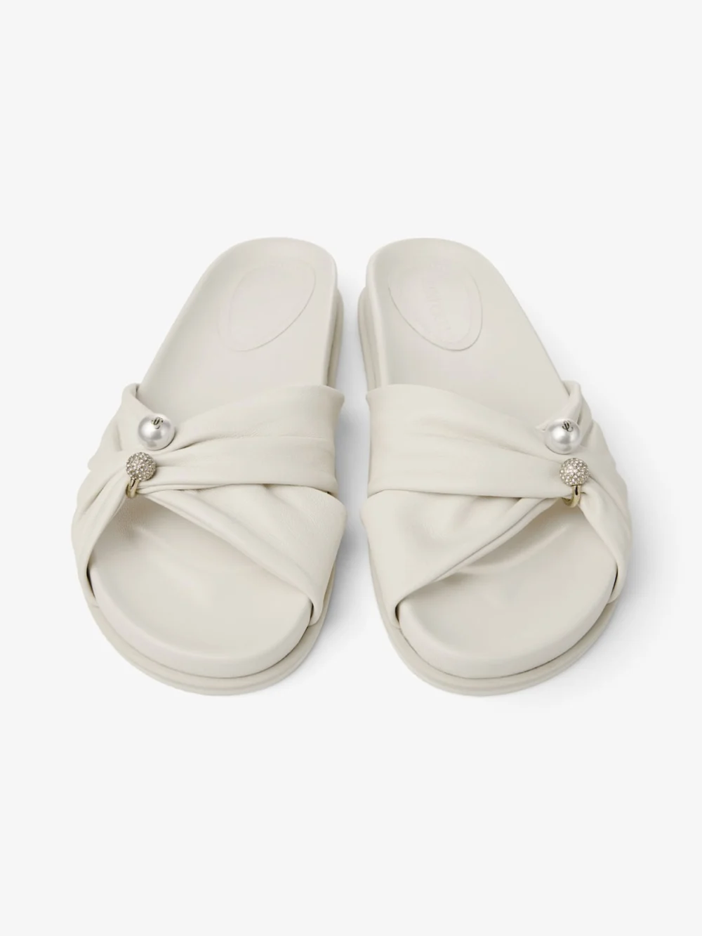 Jimmy Choo Rafi Flat Latte Soft Glove Leather Flat Sandals, another view