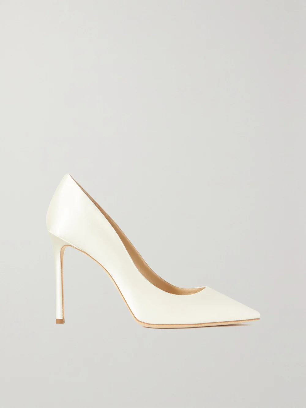 Jimmy Choo Romy 100 Satin Pumps in white