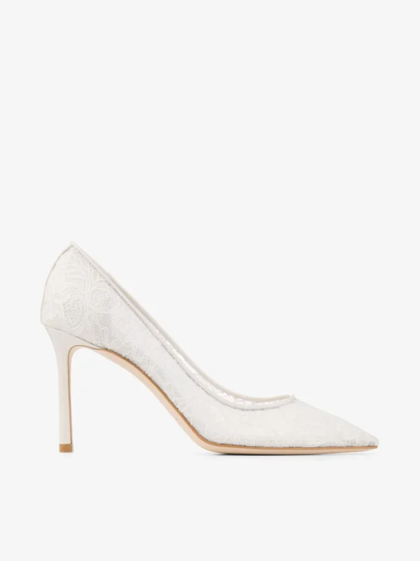 Jimmy Choo Romy 85 Ivory Jimmy Choo Lace Pumps