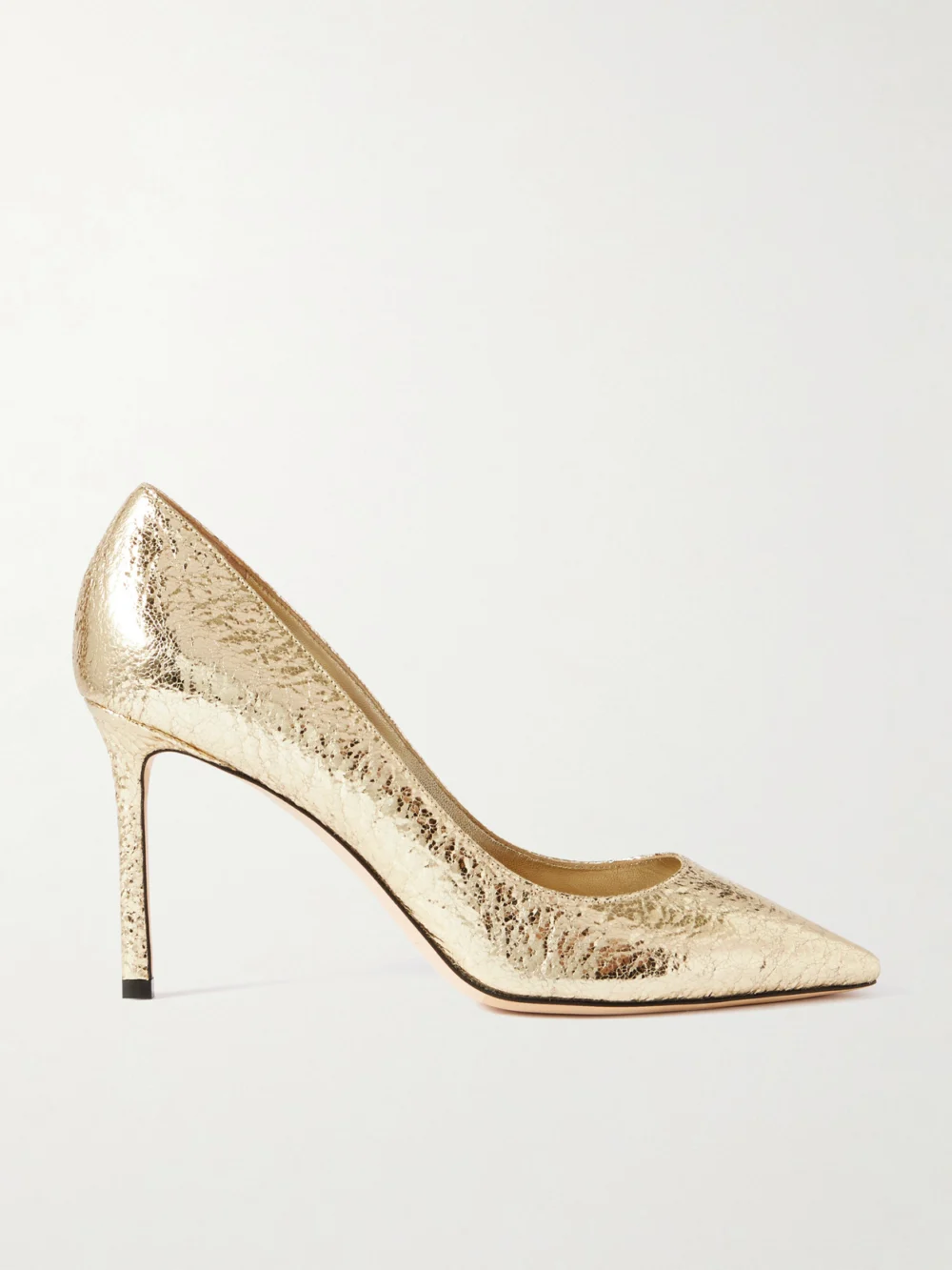 Jimmy Choo Romy 85 Metallic Pumps in gold