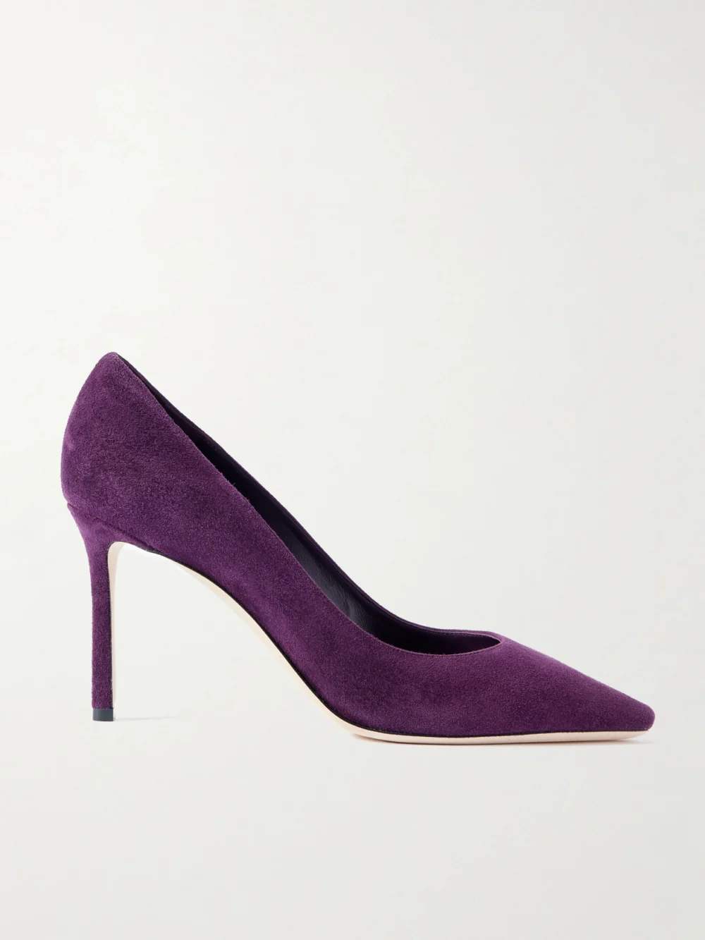 Jimmy Choo Romy 85 Suede Pumps in dark purple
