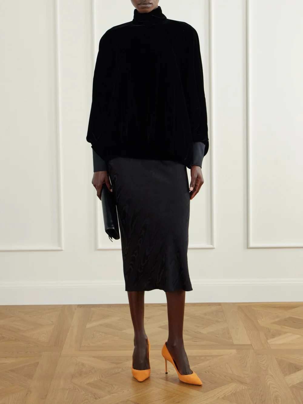 Jimmy Choo Romy 85 Suede Pumps, styled view