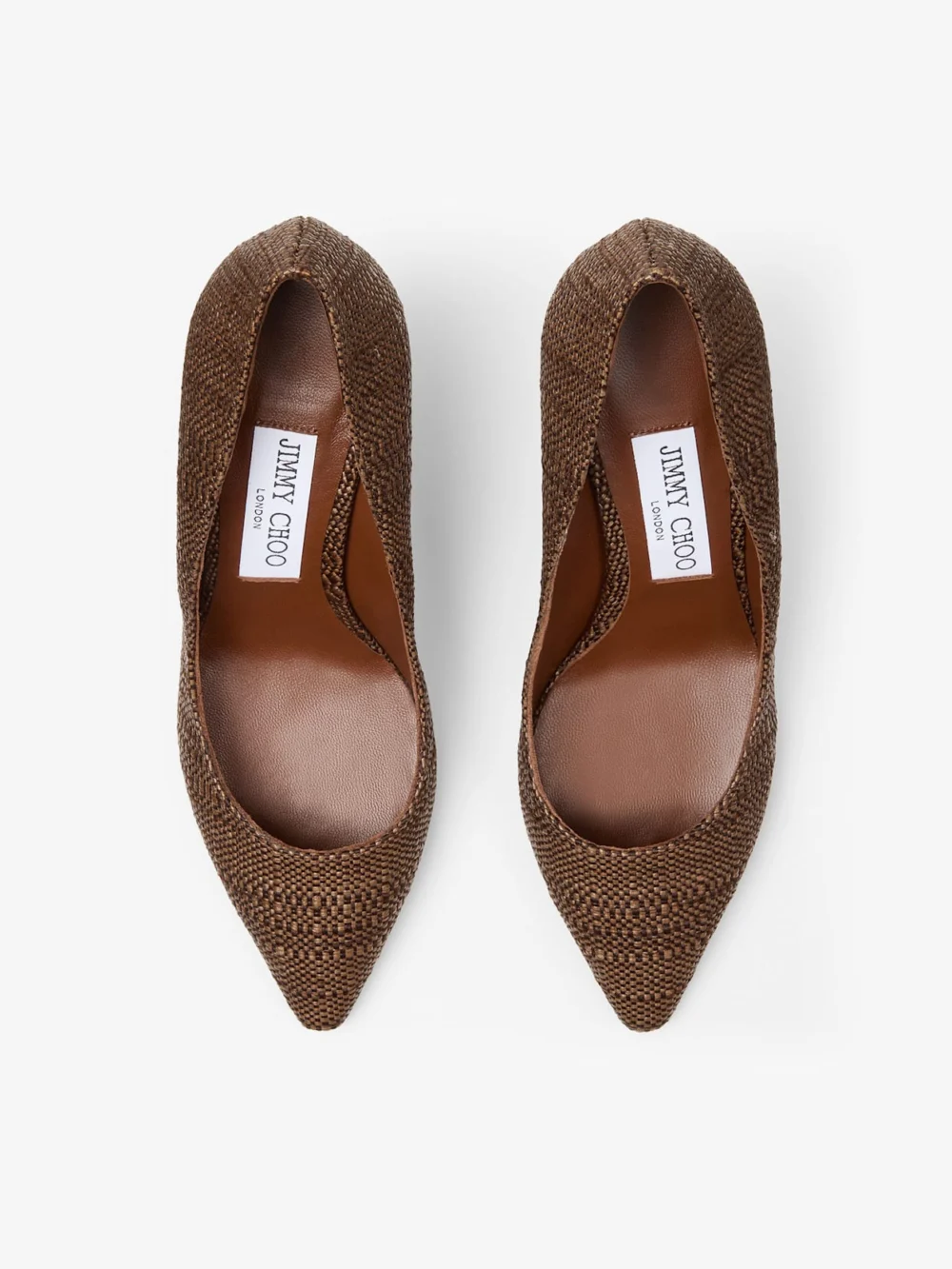 Jimmy Choo Romy 85 Tan Fine Raffia Pumps, another view
