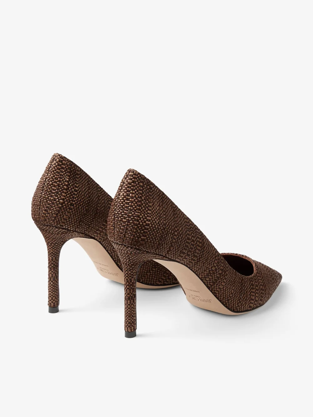 Jimmy Choo Romy 85 Tan Fine Raffia Pumps, another view