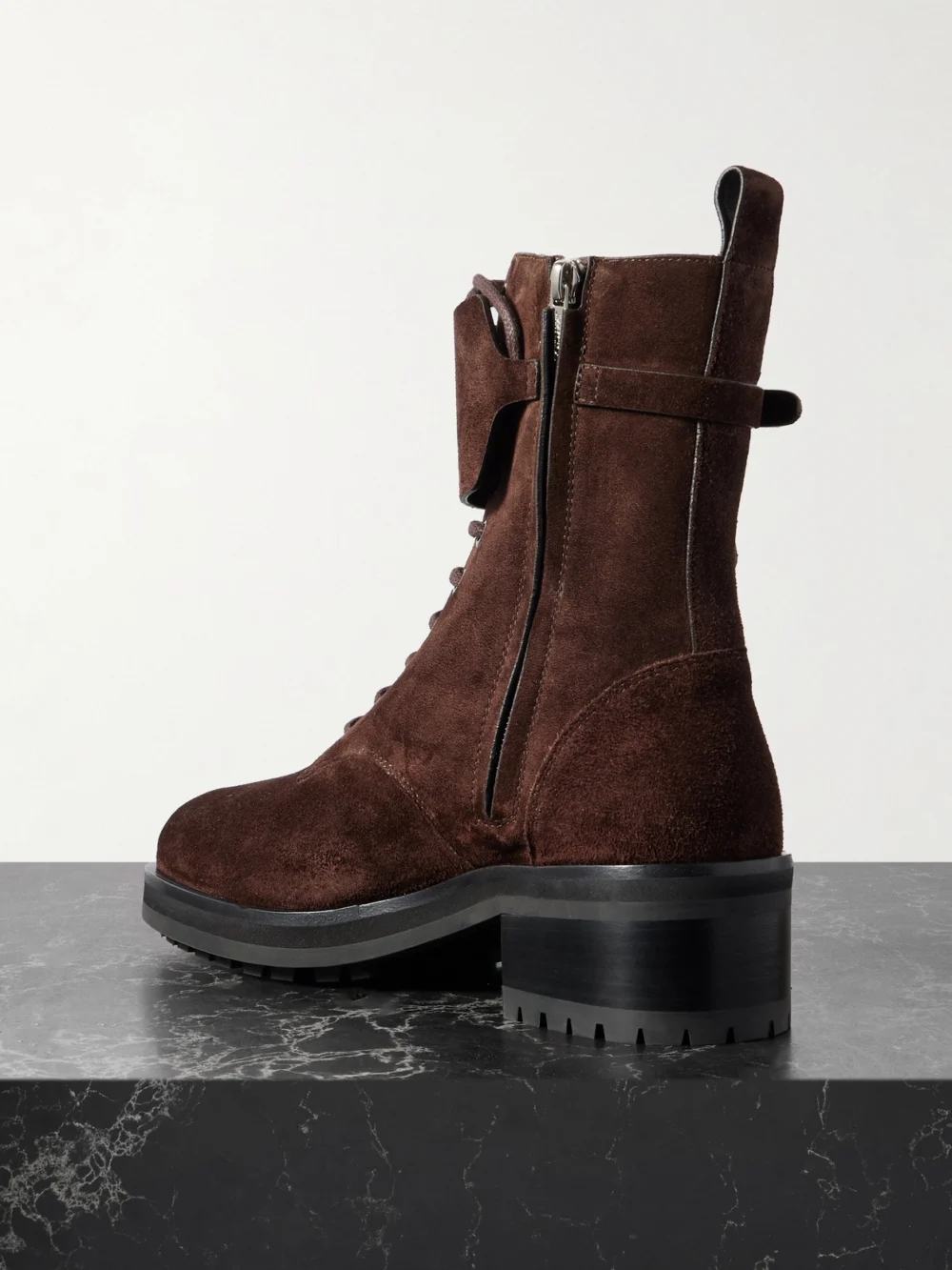 Back view of the Jimmy Choo Rosabel 55 Suede Ankle Boots