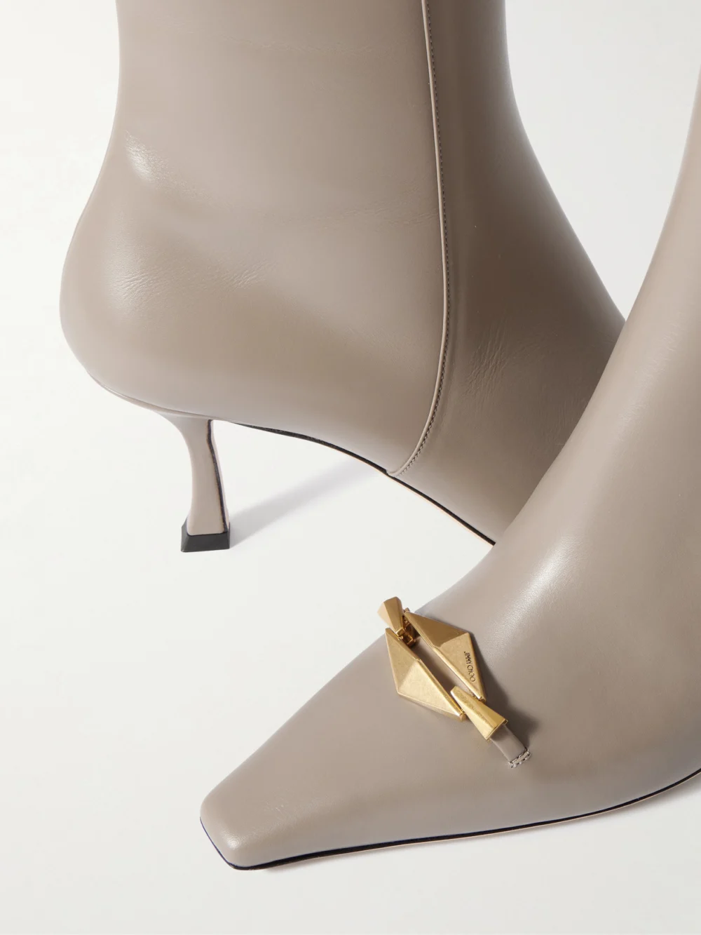 Close-up detail of the Jimmy Choo Ryker 70 Embellished Leather Ankle Boots