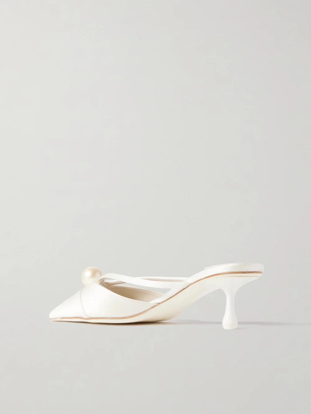 Back view of the Jimmy Choo Sana 50 Embellished Satin Mules