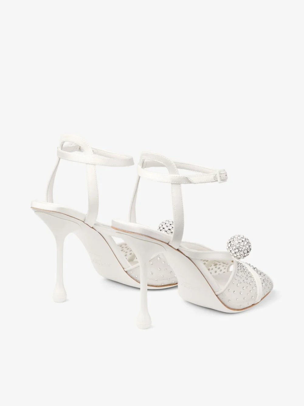 Jimmy Choo Sarai Sandal 95 Ivory Mesh and Satin Sandals with Dégradé Galaxy Crystal and Crystal Sphere Embellishment, another