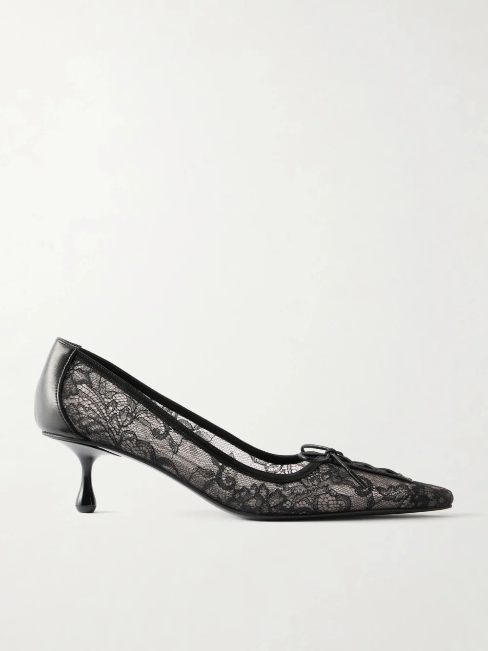 Jimmy Choo Scarlett 50 Leather-trimmed Lace Pumps in black