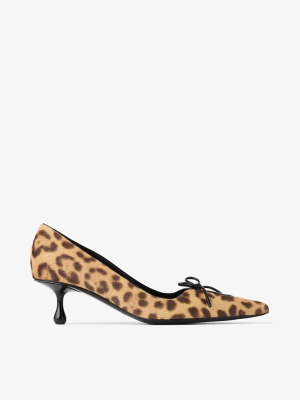 Jimmy Choo Scarlett 50 Natural Leopard Print Pony Pumps