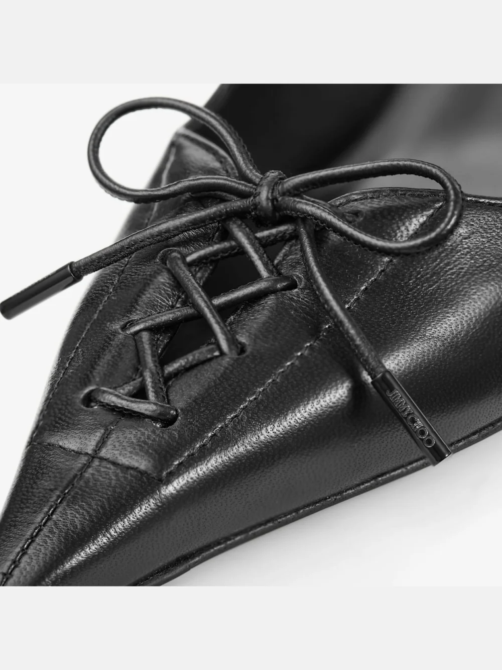 Back view of the Jimmy Choo Scarlett 95 Black Nappa Leather Pumps