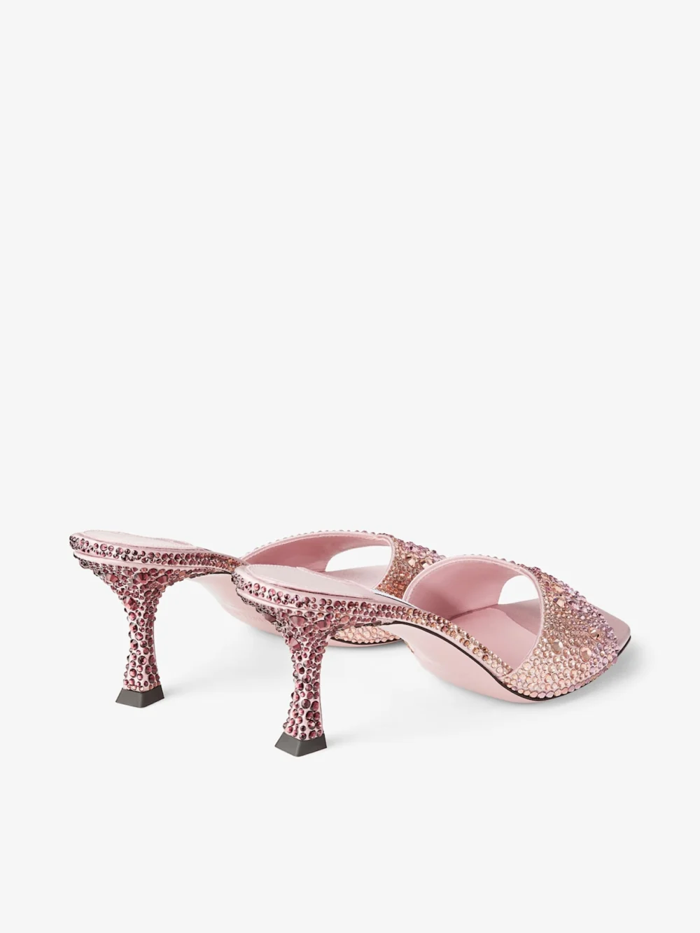 Jimmy Choo Skye 70 Blush Satin Crystal Sandals, another view