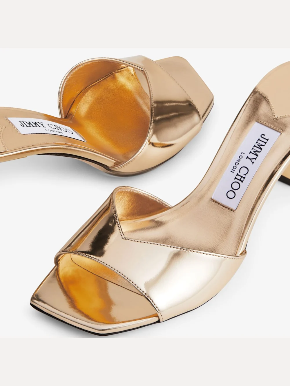 Back view of the Jimmy Choo Skye 70 Gold Metallic Leather Sandals