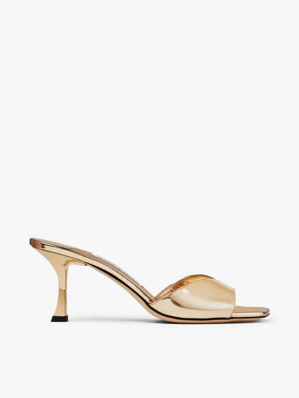 Jimmy Choo Skye 70 Gold Metallic Leather Sandals