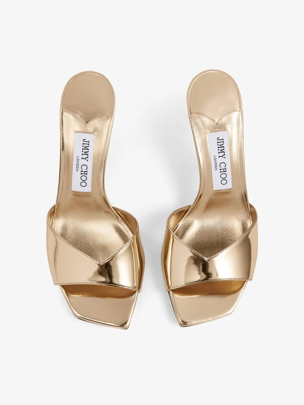 Jimmy Choo Skye 70 Gold Metallic Leather Sandals, another view