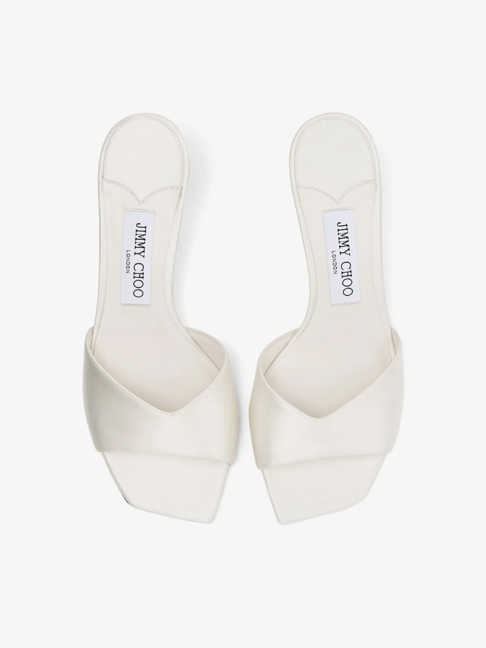 Back view of the Jimmy Choo Skye 70 Ivory Satin Sandals