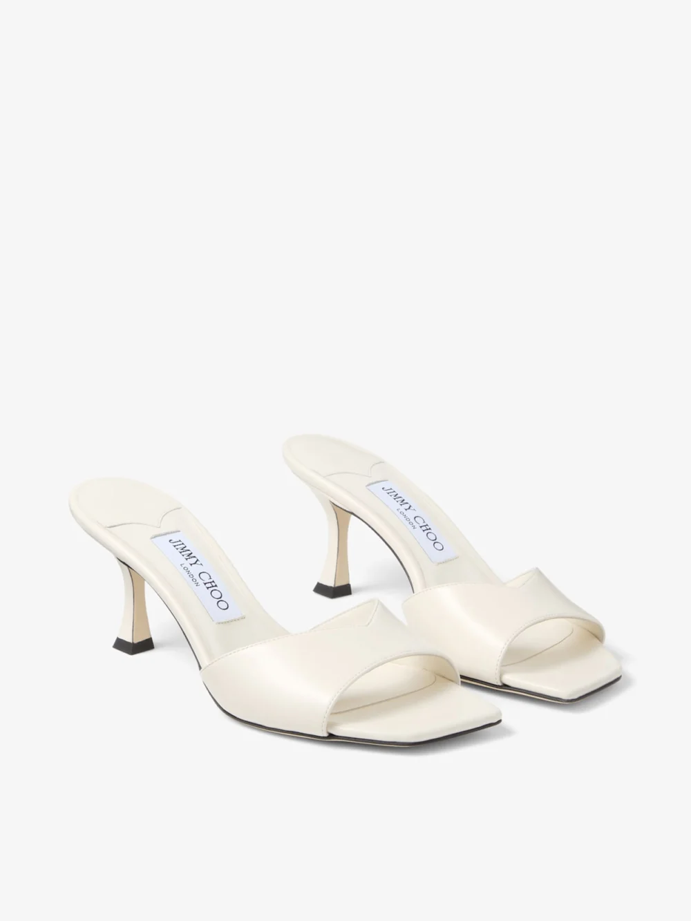 Side view of the Jimmy Choo Skye 70 Latte Leather Sandals