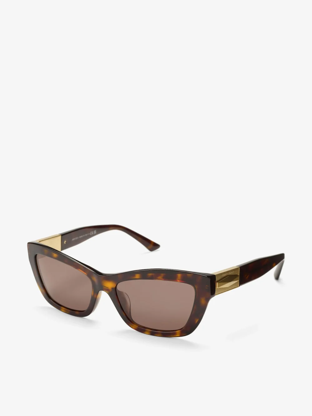 Side view of the Jimmy Choo Solene Brown Havana Cat Eye Sunglasses