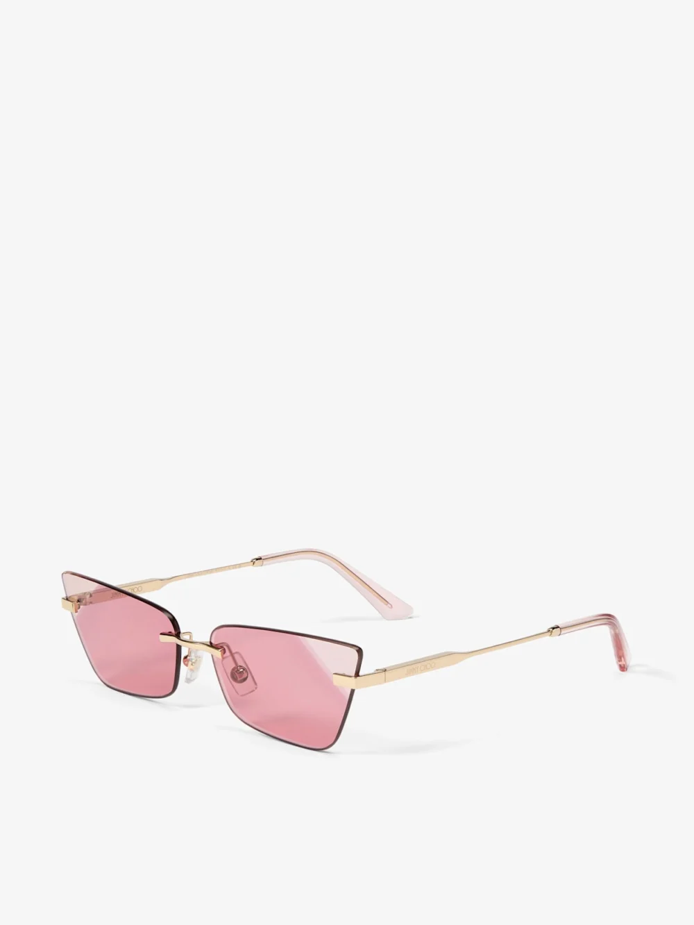 Side view of the Jimmy Choo Soraya Pale Gold Cat Eye Sunglasses