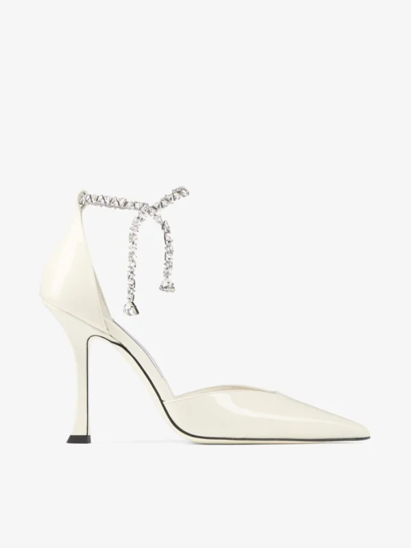 Jimmy Choo Stevie 100 Latte Patent Leather Pumps