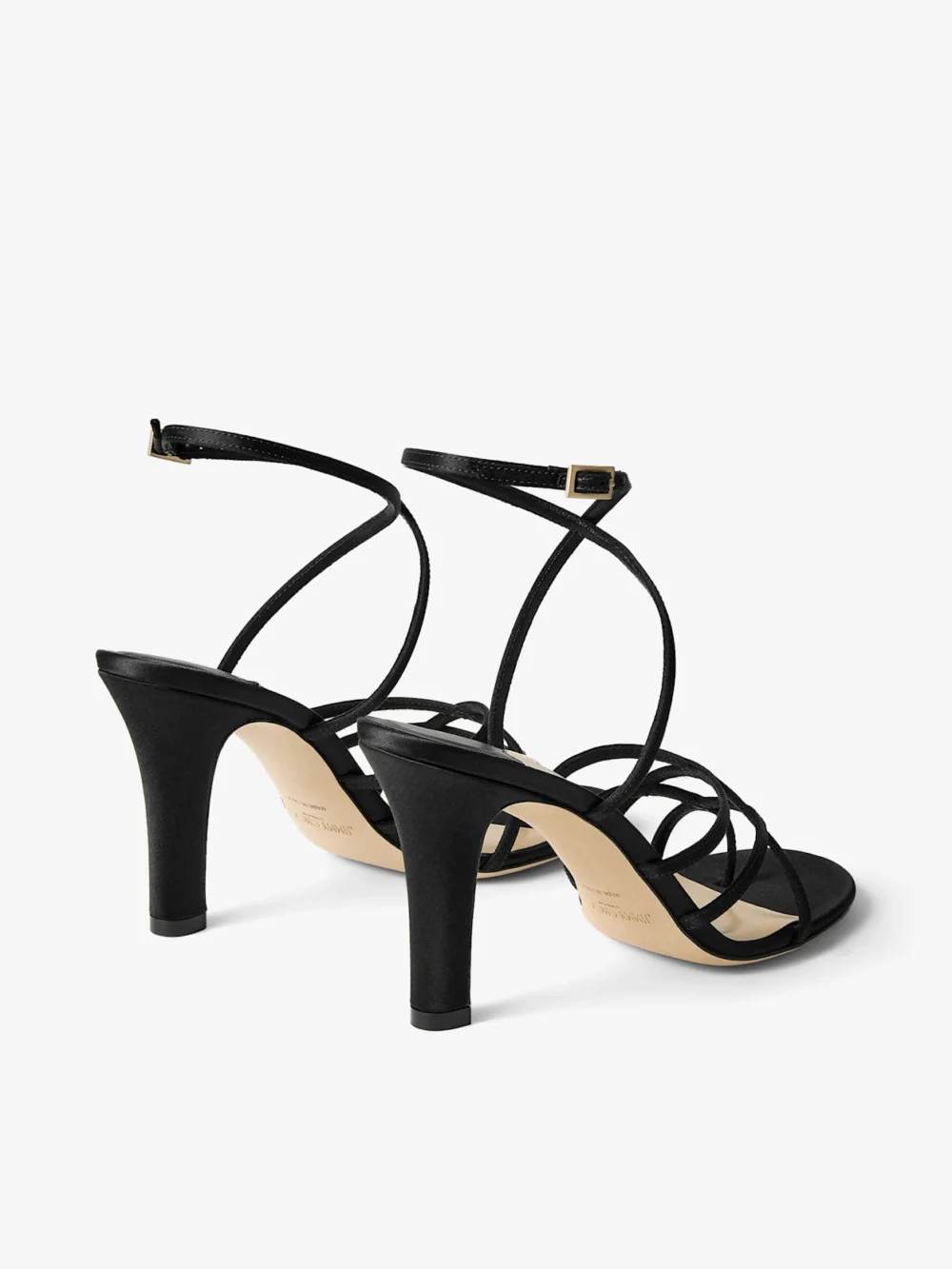 Jimmy Choo Strappy Black Satin Sandal, another view