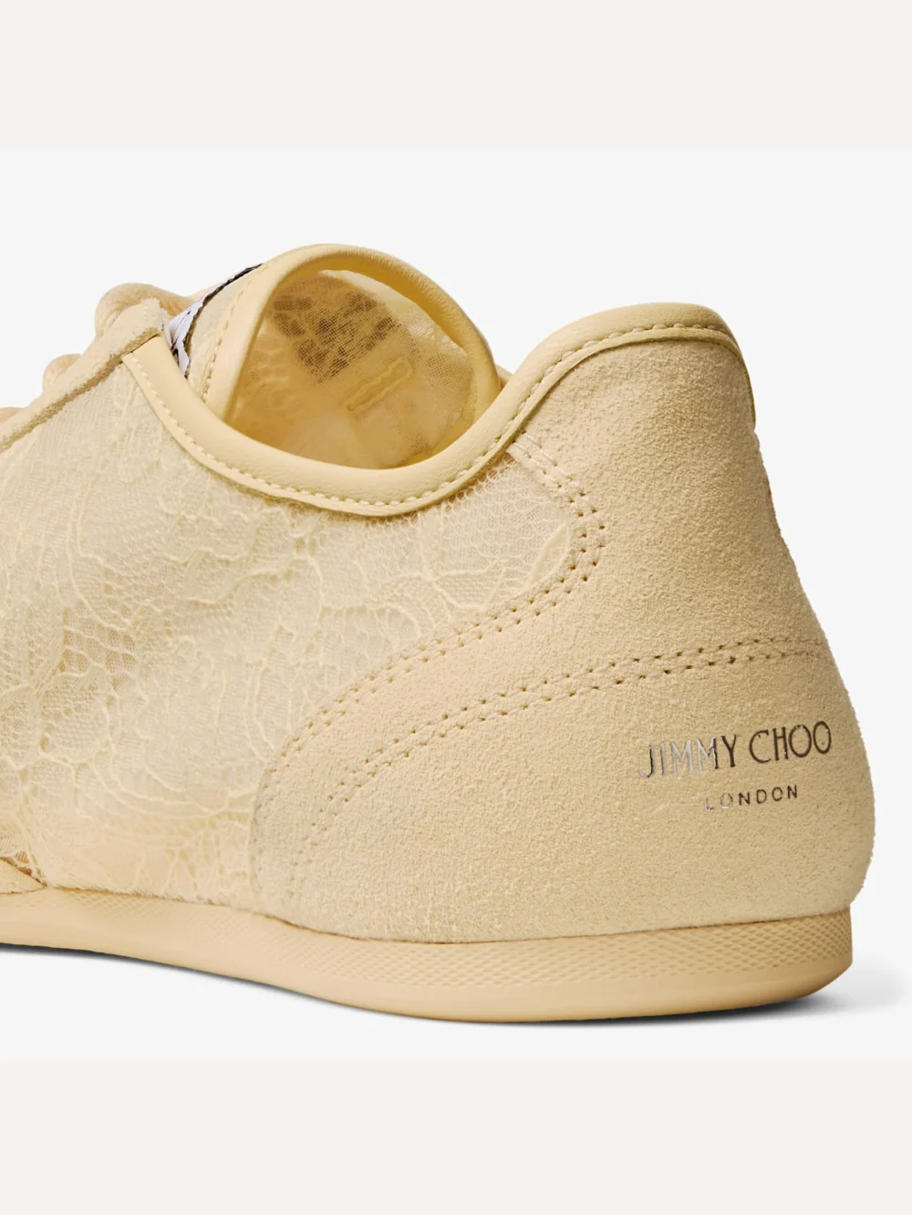 Back view of the Jimmy Choo Sunny F Corn Leather Mix and Jimmy Choo Lace Low Top Trainers