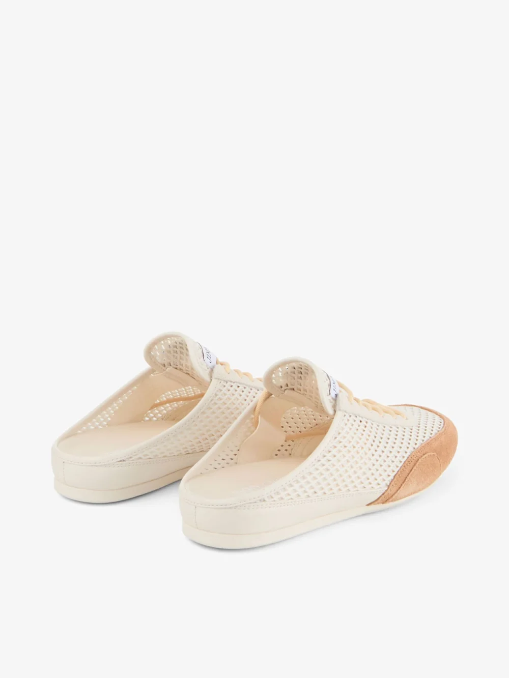 Jimmy Choo Sunny Mule F Latte and Toffee Leather Mix and Diamond Mesh Low Top Mule Trainers, another view