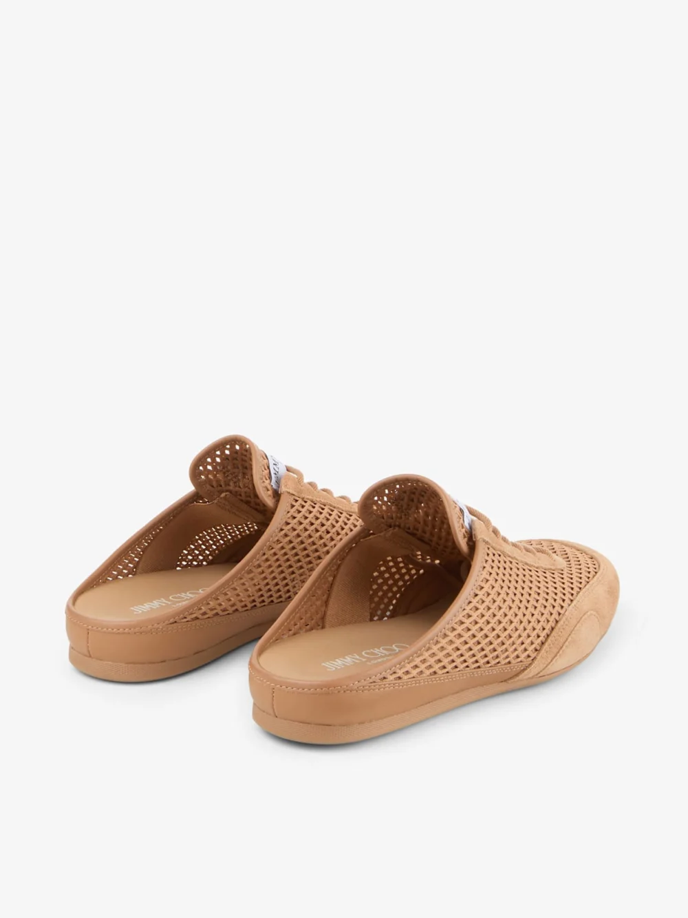Jimmy Choo Sunny Mule F Toffee Leather Mix and Diamond Mesh Low Top Mule Trainers, another view