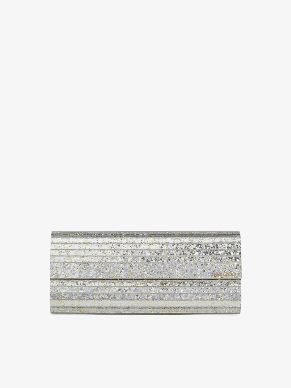 Jimmy Choo Sweetie Champagne Coarse Glitter Acrylic Clutch Bag in silver