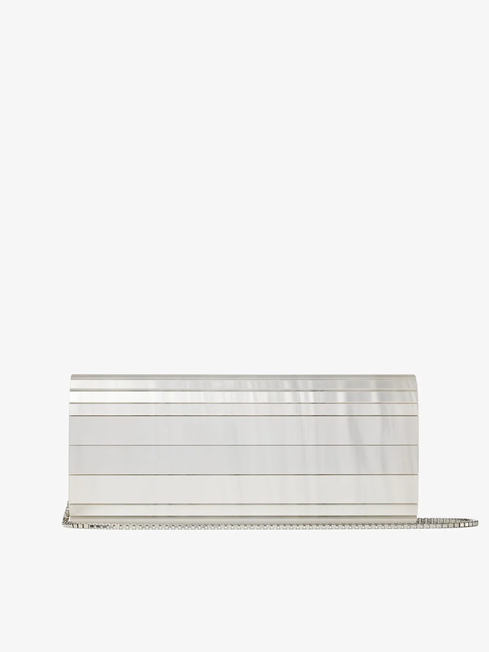 Jimmy Choo Sweetie Ivory Mother of Pearl Clutch Bag with Silver Chain Strap, another view