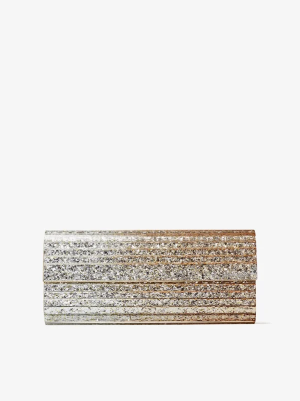 Jimmy Choo Sweetie Metallic Dégradé Glitter Plexi Clutch Bag