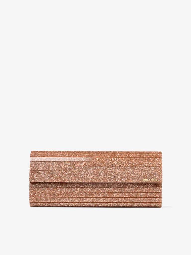 Jimmy Choo Sweetie Rose Fine Glitter Acrylic Clutch Bag