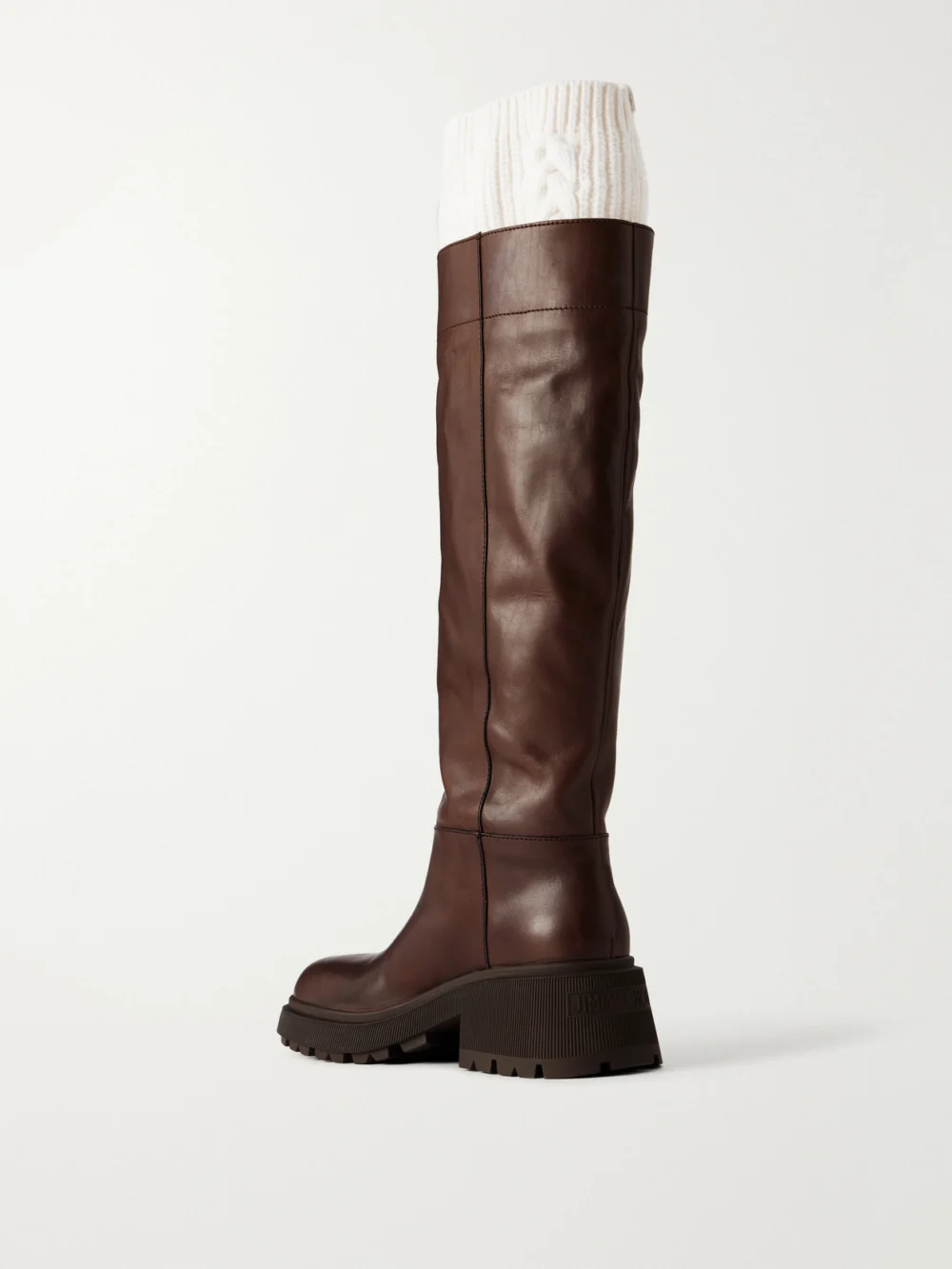 Back view of the Jimmy Choo Tamsin Knitted Leather Ankle-boots